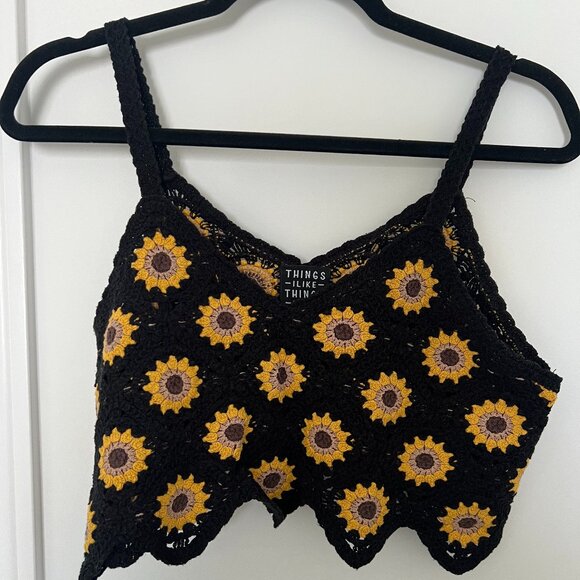 Women's crop top with sunflowers size S - Picture 1 of 3